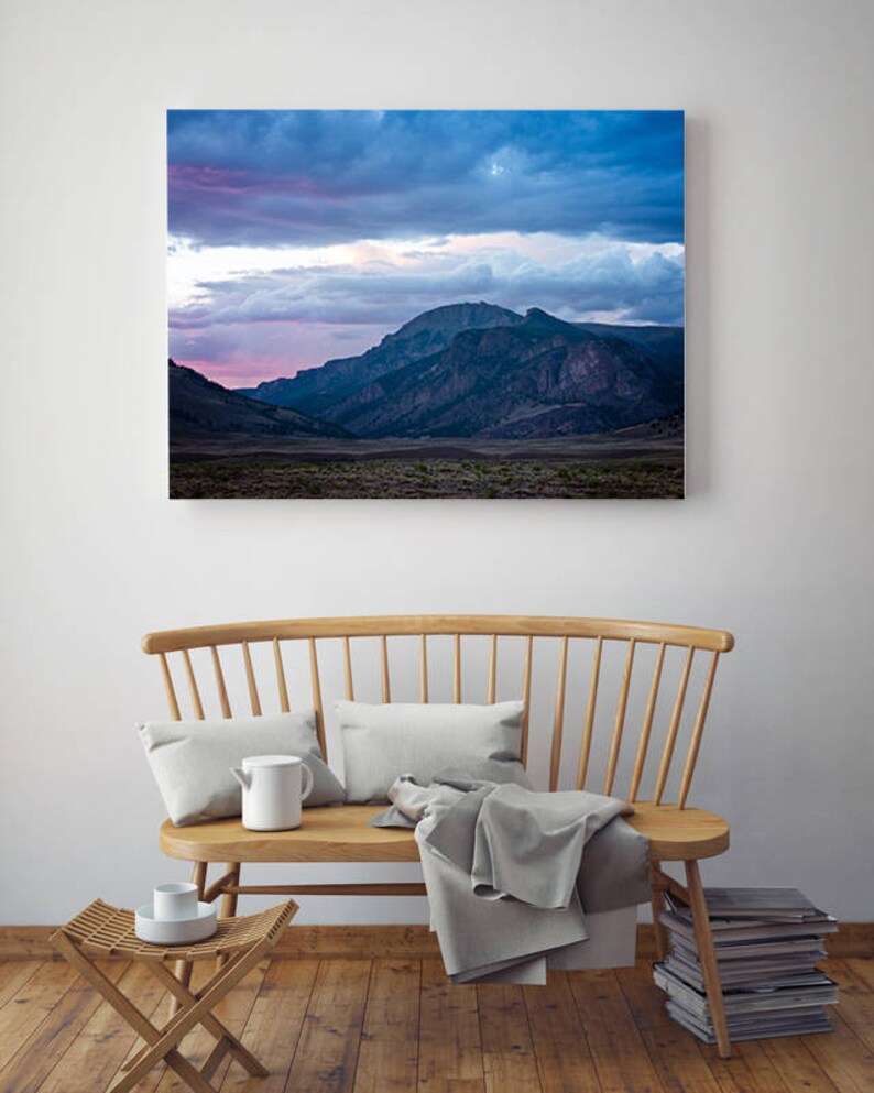 Sunrise Mountain Wall Art Photography Print Blue and Purple Etsy