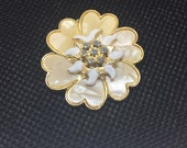 West Germany Vintage Lucite and Enamel Flower Scarf Clip