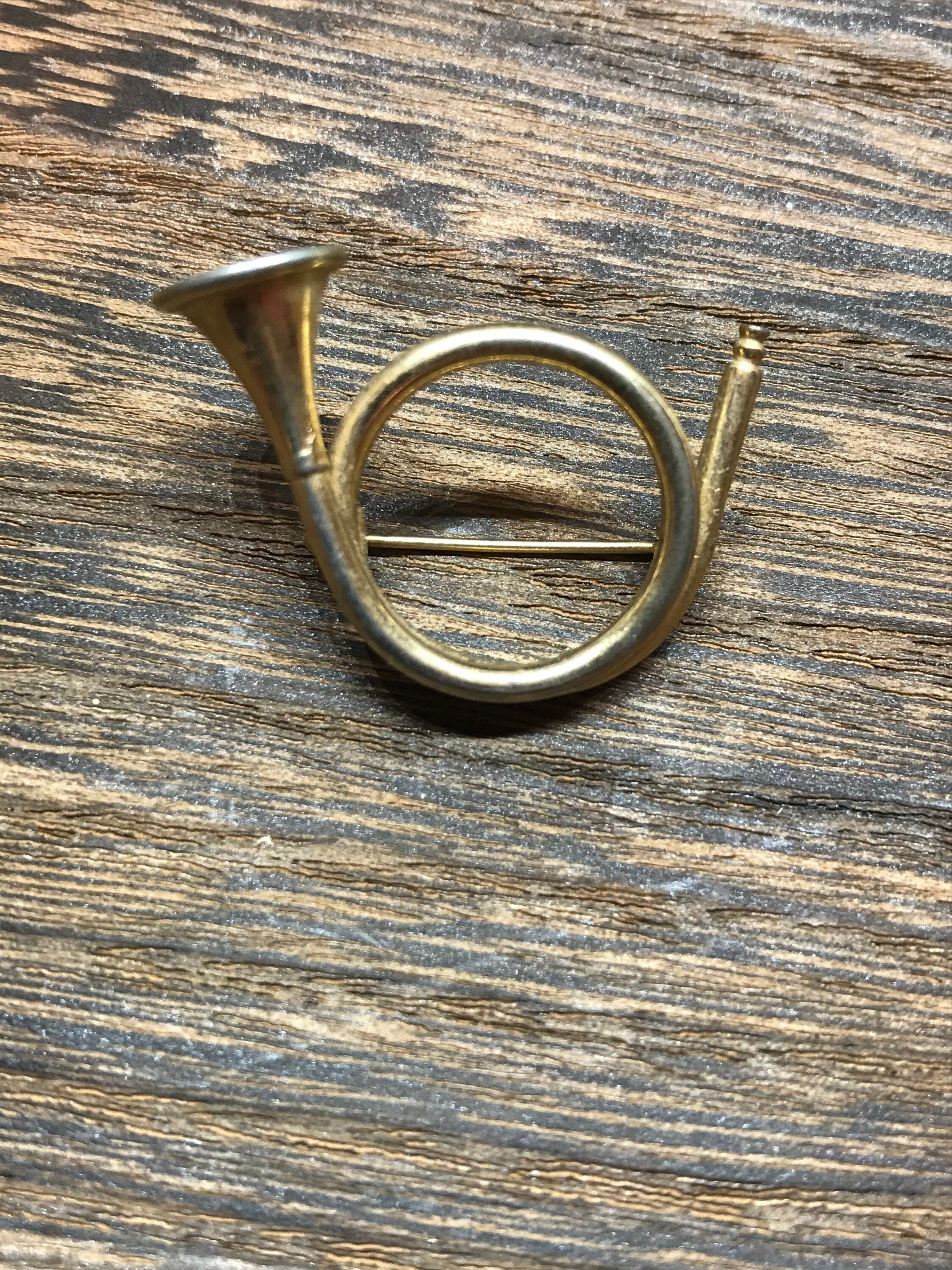 Vintage French Horn Bugle Pin Brooch Etsy