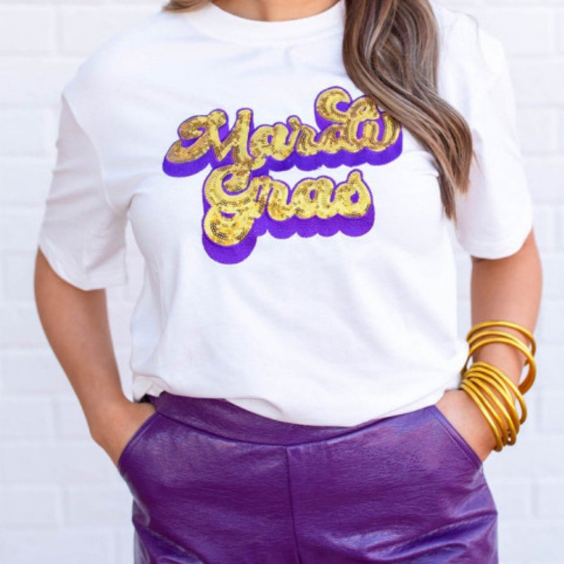 Mardi Gras Sequin Mask T-shirt