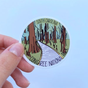 Congaree National Park Sticker | Kindle Sticker | Water Bottle Sticker | Laptop Sticker | National Park Stickers | South Carolina Sticker