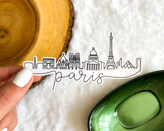 Pegatina del horizonte de París / Pegatina del paisaje urbano de París / Pegatina de vinilo / Pegatina para botella de agua / Pegatina para portátil / Pegatina para Kindle