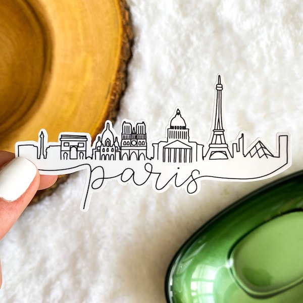 Paris Skyline Sticker | Paris Cityscape Sticker | Vinyl Sticker | Sticker for Water Bottle | Sticker for Laptop | Kindle Sticker