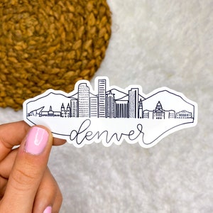 Denver Skyline Sticker | Denver Cityscape Sticker | Vinyl Sticker | Sticker for Water Bottle | Sticker for Laptop | Kindle Sticker