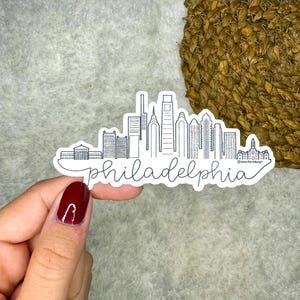 Philadelphia Skyline Sticker | Philadelphia Cityscape Sticker | Vinyl Sticker | Sticker for WaterBottle | Laptop Sticker | Kindle Sticker
