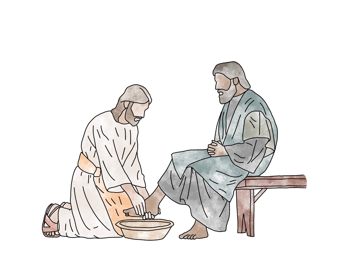 Washing Feet Christ Physical Print Christ Picture Christ | Etsy