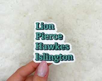 Lion Pierce Hawkes Islington Sticker | Journal Sticker | Kindle Sticker | Water bottle Sticker | Laptop Sticker | Emma Lion Books Sticker