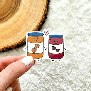 Peanut Butter and Jelly Sticker | Valentine&#39;s Day Sticker | Water Bottle Sticker | Stickers for Laptop | Aesthetic Stickers | Kindle Sticker