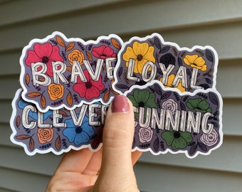 Wizard School House Sticker Bundle | Wizard Sticker | Waterbottle Sticker | Kindle Sticker | Sticker Pack | Magic Sticker | Potter Sticker