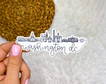 Pegatina del horizonte de Washington D. C. / Pegatina del paisaje urbano de Washington D. C. / Pegatina de vinilo / Pegatina para botella de agua / Pegatina para portátil / Pegatina para Kindle