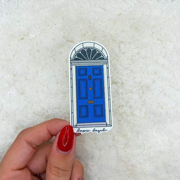 Lapis Lazuli Sticker | Journal Sticker | Kindle Sticker | Water bottle Sticker | Laptop Sticker | Emma Lion Books Sticker | Blue London Door