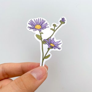 September Birth Month Flower Sticker | Water Bottle Sticker | Laptop Sticker | Kindle Sticker | Aster Flower Sticker| September Sticker