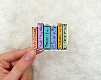 Austen Books Sticker | Jane Austen Sticker | Kindle Sticker | Water bottle Stickers | Laptop Sticker | Pride and Prejudice Sticker | Regency