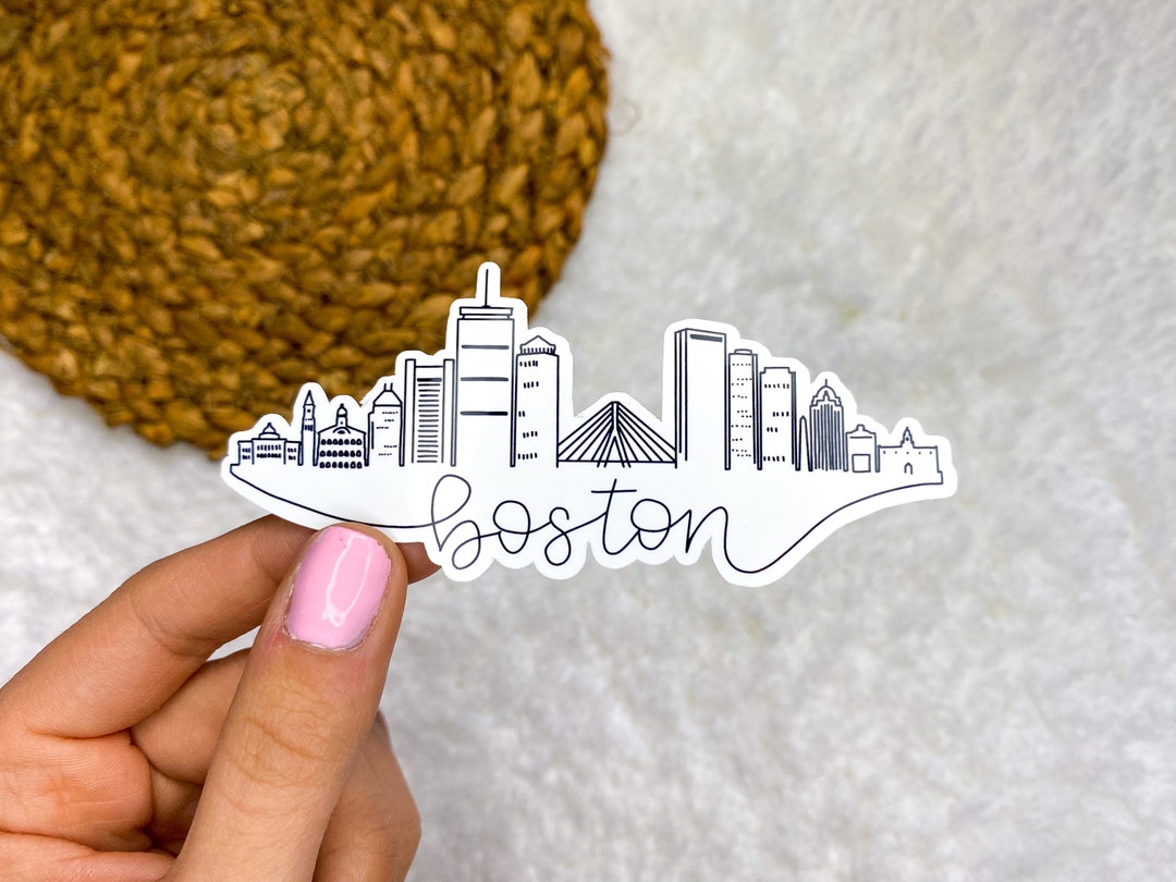 Boston Skyline Sticker | Boston Cityscape Sticker | Vinyl Sticker ...