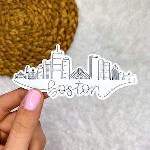 Boston Skyline Aufkleber | Boston Aufkleber | Vinyl-Aufkleber | Flaschenaufkleber | Aufkleber für Laptop | Kindle Aufkleber