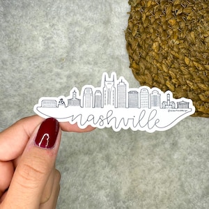 Nashville Skyline Sticker | Nashville Cityscape Sticker | Vinyl Sticker | Sticker for WaterBottle | Sticker for Laptop | Kindle Sticker