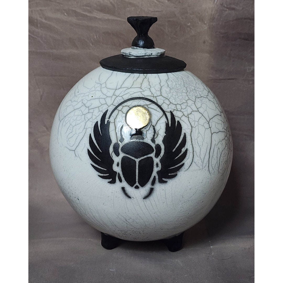 Ancient Egypt, Raku, Unique Urn, Handmade Pottery, Unique Ceramic Urn ...