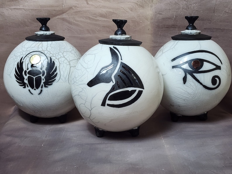 Ancient Egypt, Raku, Unique Urn, Handmade Pottery, Unique Ceramic Urn ...