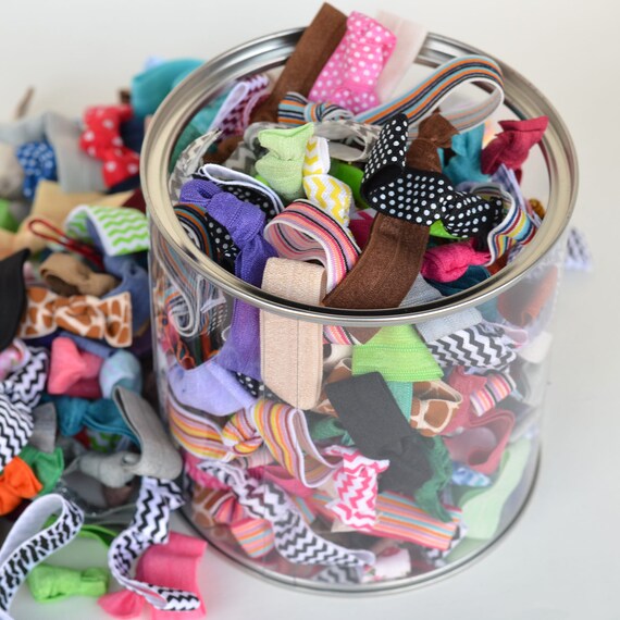 100 Bulk Wholesale Hair Ties Knotted Less Crease Ribbon Etsy