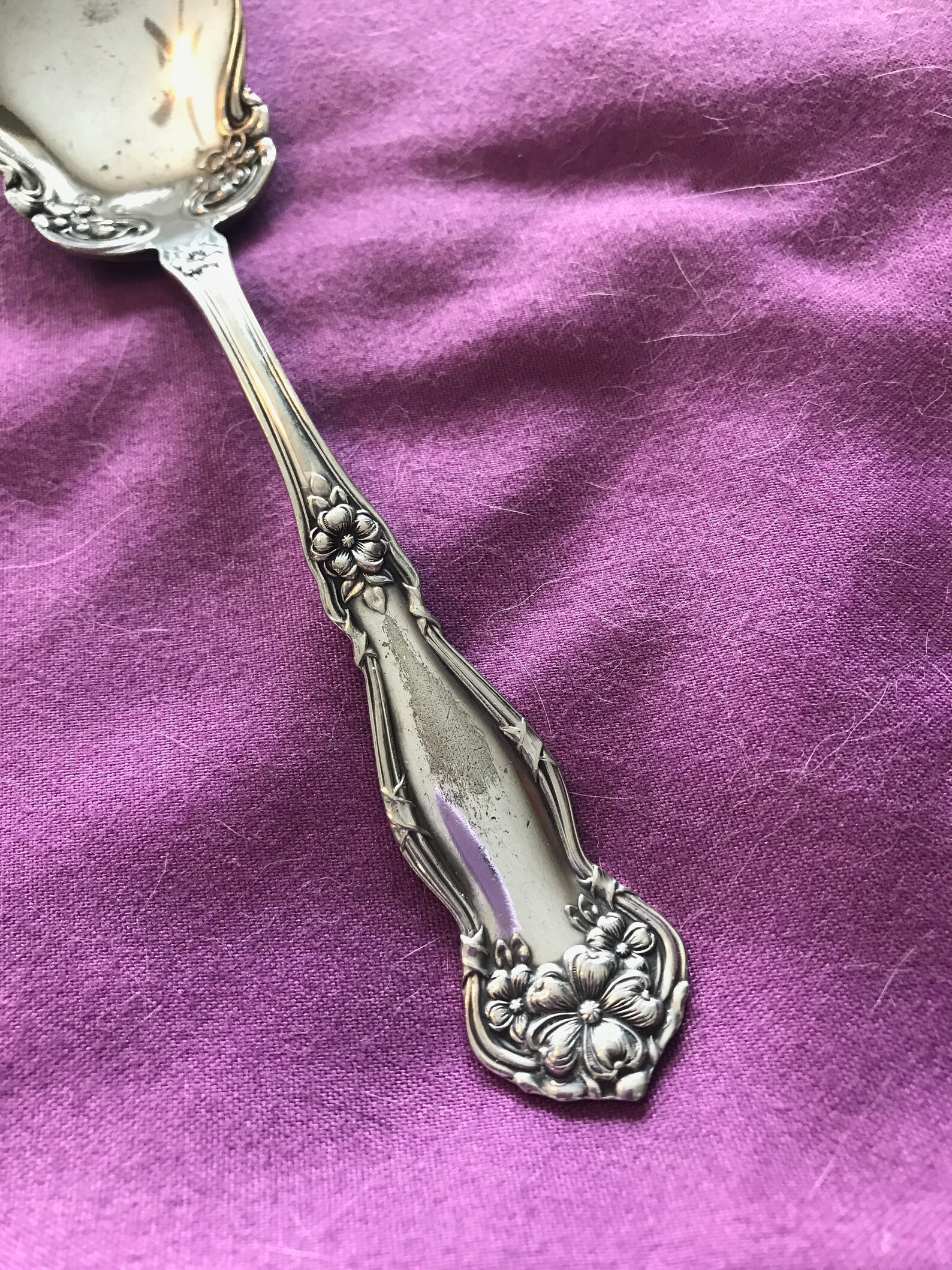 Antique Silver Plate Sugar Spoon With Repose Flowers on Handle Etsy