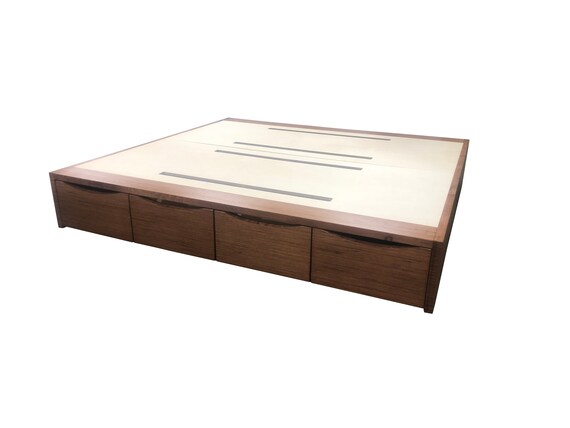 Solid Baubuche Bed Frame With Soft Close Dovetail Drawers Etsy