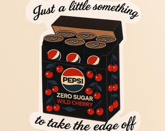 Funny Pepsi Wild Cherry Zero Fridge Sticker: Matte and Gloss Vinyl