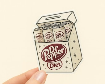Diet Dr Pepper Fridge Cigarette Sticker: Matte Vinyl Funny Sticker