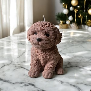 Dog Candle, Large Teddy Dog Candle, Poodle Cute Dog Candle Puppy Candle Dog Lovers, Puppy Shaped Candle home decor fun gift Christmas gift