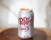 Diet Dr. Pepper Scented Soy Candle: Upcycled Soda Can Gag Gift