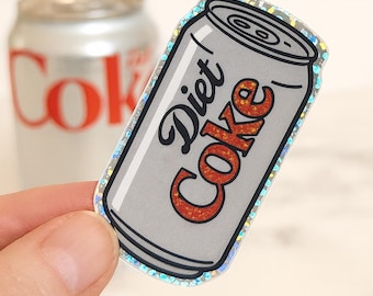 Diet Coke Can Glitter Sticker: Funny Waterproof Vinyl Decal