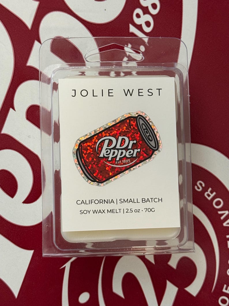Dr. Pepper Scented Soy Candle: Upcycled Soda Can, Funny Gift Wax Melt/Sample 2 oz