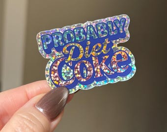 Glitter Holographic Diet Coke Sticker,