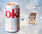 Diet Coke Scented Soy Candle & Sticker: Upcycled Soda Can Gift