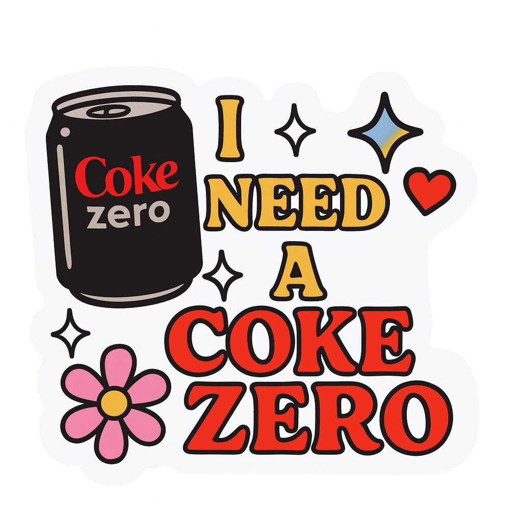 I Need a Coke Zero Sticker: Funny Matte Vinyl Decal - Etsy