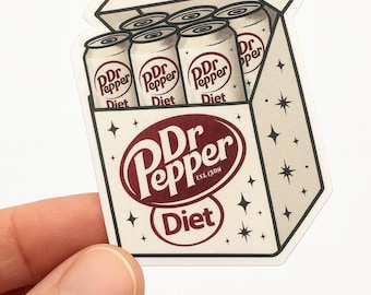 Diet Dr Pepper Fridge Cigarette Sticker: Matte Vinyl Funny Sticker