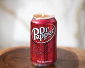 Dr. Pepper Scented Soy Candle: Upcycled Soda Can, Funny Gift