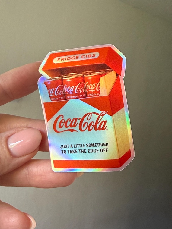 coca cola cigarettes Coca-cola Funny Fridge Cigs Sticker - Matte Vinyl, Laptop or Waterbottle  Decal - UPDATED Design