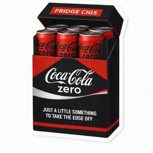 Funny Coke Zero Fridge Cigs Sticker