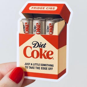 Funny Diet Coke Fridge Cigs Sticker - Matte Vinyl