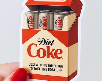 Funny Diet Coke Fridge Cigs Sticker - Matte Vinyl