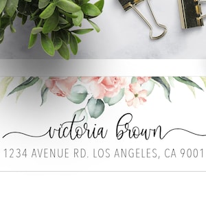 PRINTED | Large Floral Return Address Label stickers, Wedding Invitation Return Address labels, Personalized sticker, Return Mailing Sticker