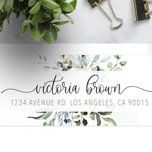 PRINTED | Large Floral Return Address Label stickers, Wedding Invitation Return Address labels, Personalized sticker, Return Mailing Sticker
