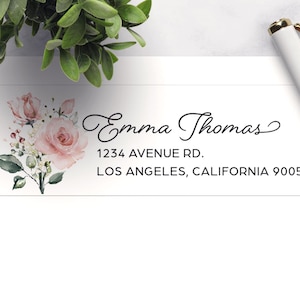 PRINTED | Floral Return Address Label stickers, Wedding Invitation Return Address labels, Personalized sticker, Return Mailing Stickers