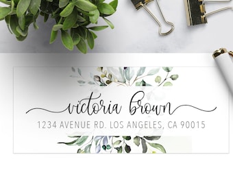 PRINTED | Large Floral Return Address Label stickers, Wedding Invitation Return Address labels, Personalized sticker, Return Mailing Sticker