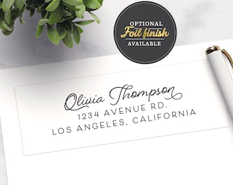PRINTED | Custom Return Address Label Stickers, Gold Foil Wedding Invitation Return Address label, Rose Gold Foil Return Mailing Stickers
