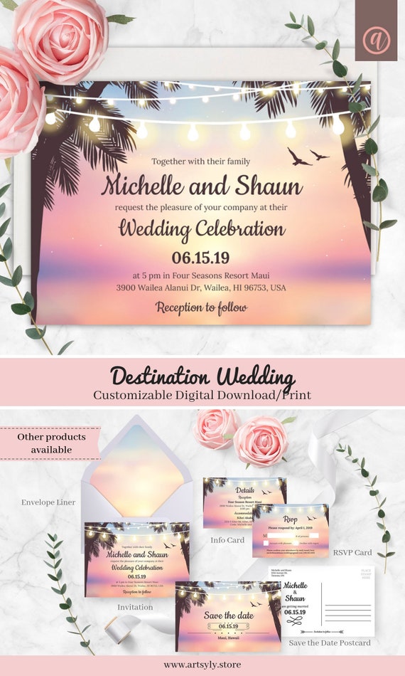 Custom Digital Beach Party Invitations Digital Download Etsy