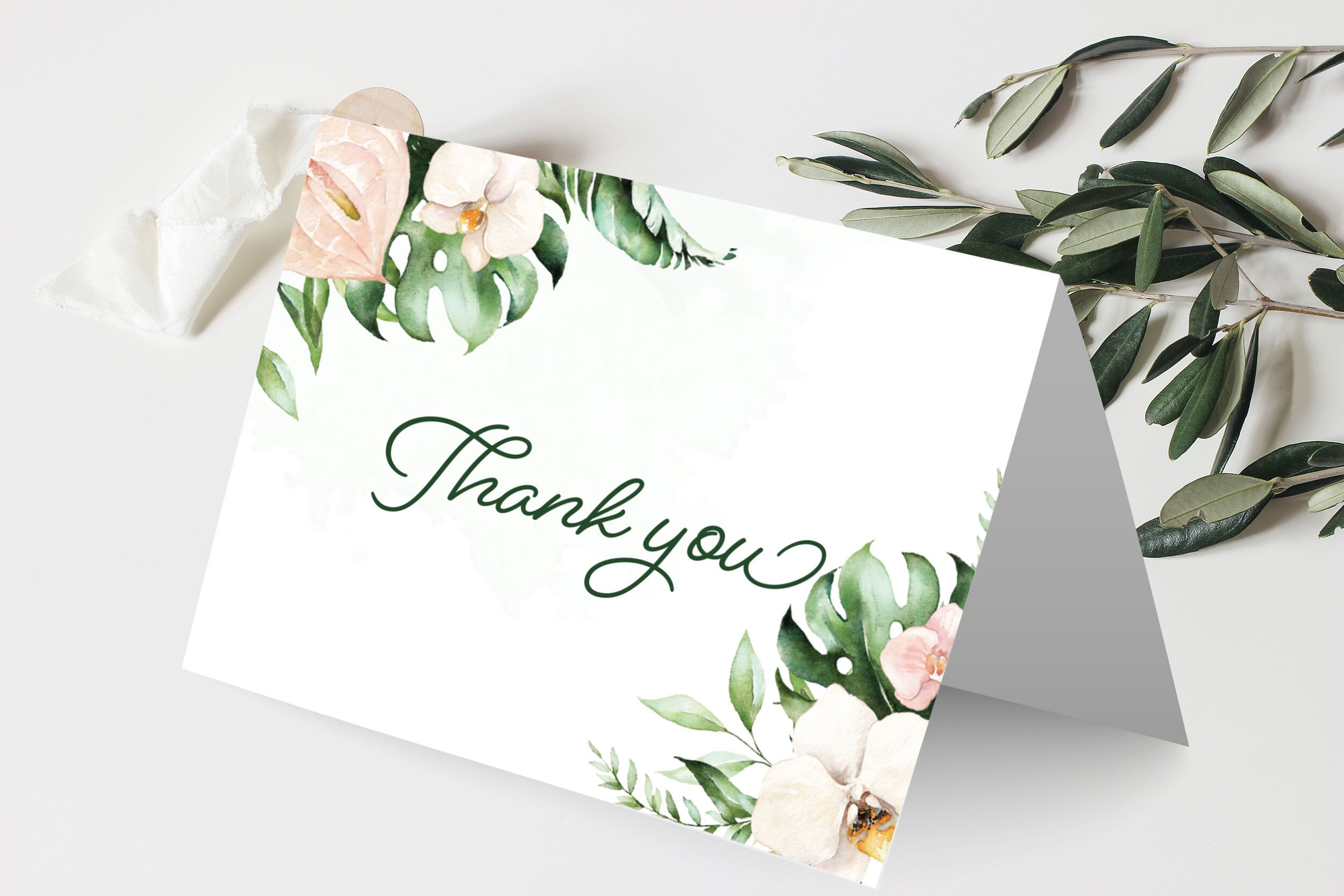 PRINTED Floral Thank You Cards With Envelopes and Postcards Birthday