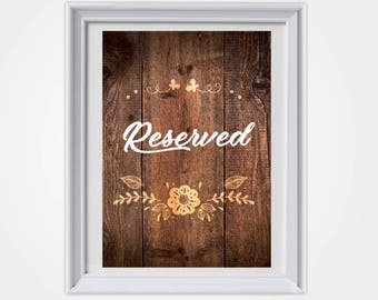 Wedding Reserved Sign, Country Wedding, Rustic Wedding, Rustic Wedding Sign, Reserved Seating, Wedding Sign, Wedding Decor