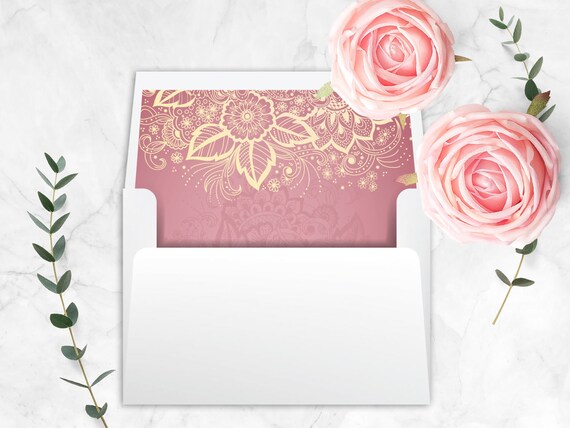 Printable A7 Envelope Liner Square Flap Indian Wedding Etsy