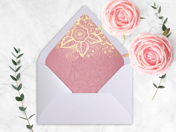 Printable A7 Envelope Liner Euro Flap Indian Wedding Etsy